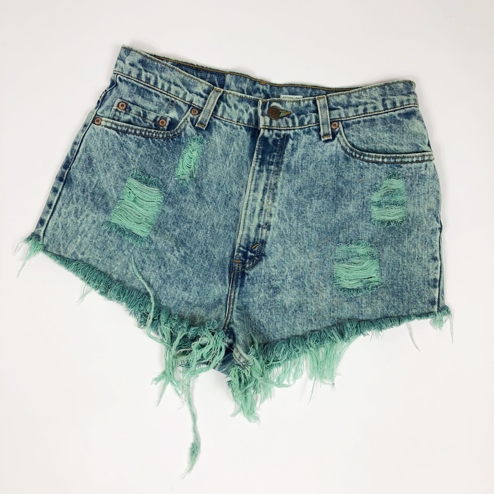 Levi's 521 Vintage Acid Wash Cut Off Shorts